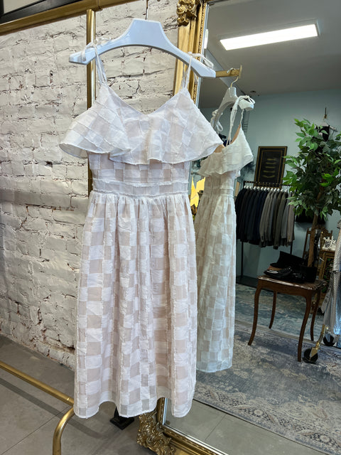 WHITE CHECKERED DRESS