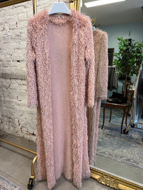 PINK SHAGGY CARDIGAN
