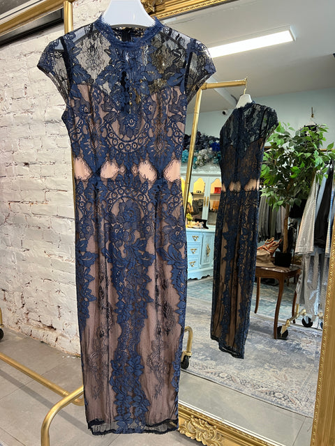 NAVY BLUE LACE DRESS