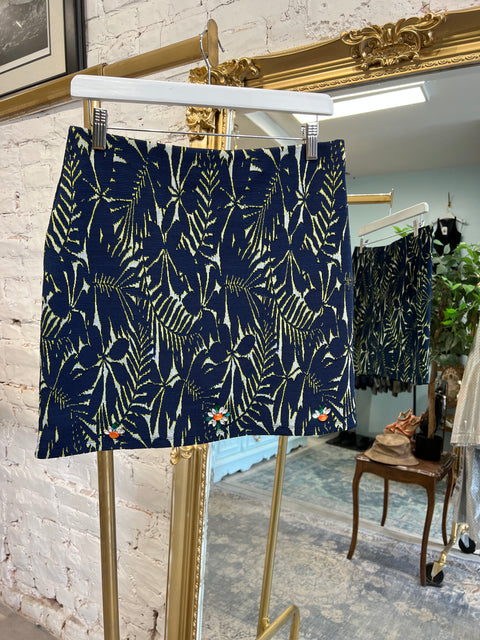 FLORAL KNIT MINI SKIRT