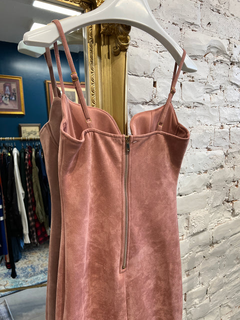 PINK FAUX SUEDE DRESS