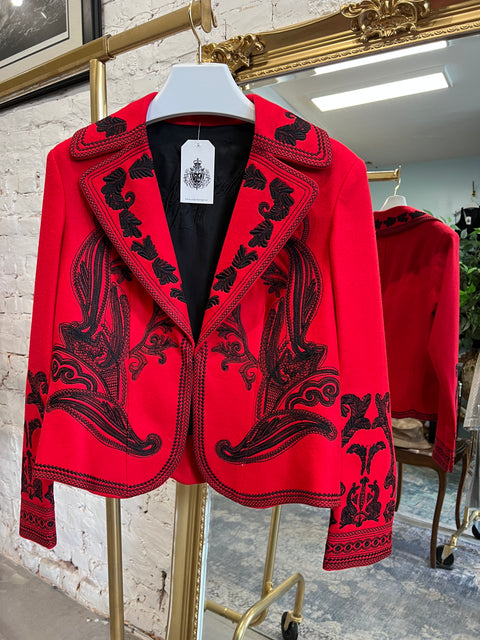 RED EMBROIDERED JACKET