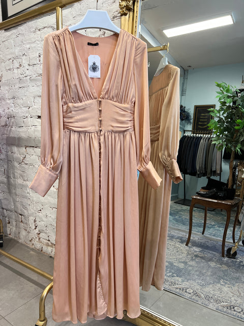 SATIN BUTTON UP DRESS