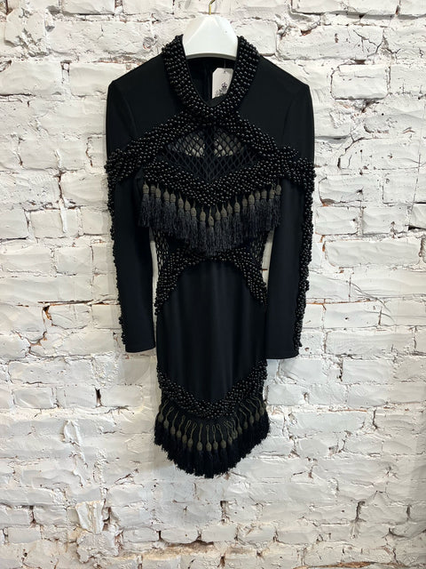 BLACK FRINGE DRESS