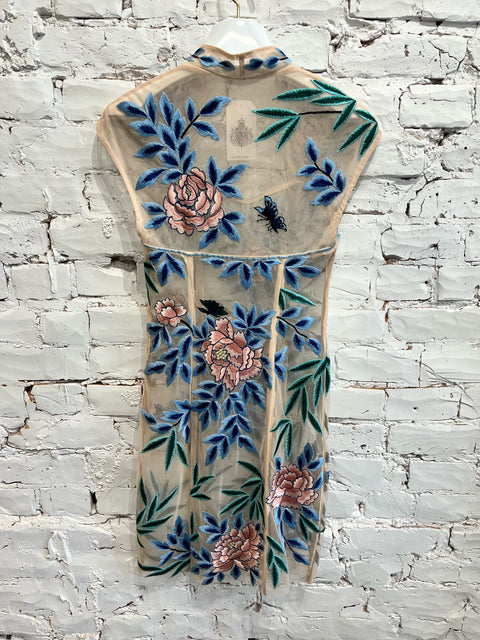 UNLINED EMBROIDERED DRESS
