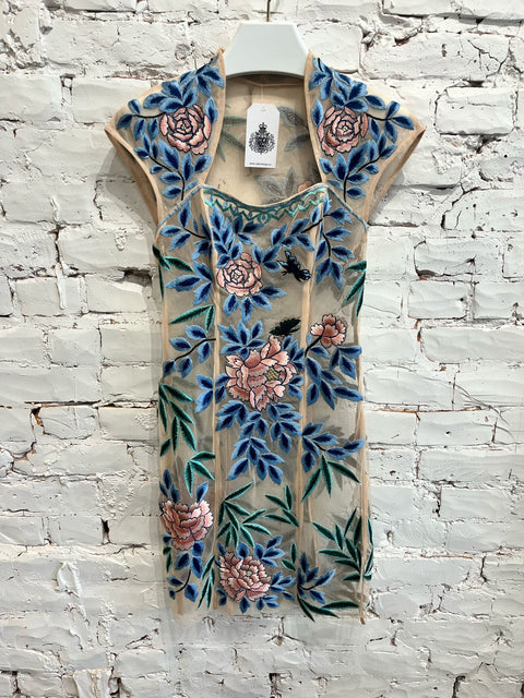 UNLINED EMBROIDERED DRESS