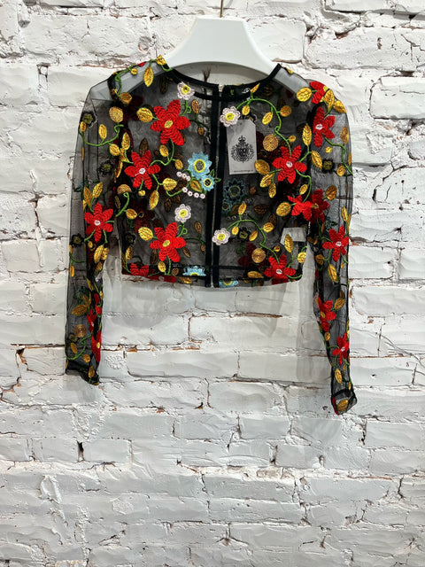 MULTI COLOUR LACE CROP TOP