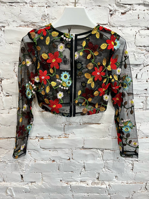 MULTI COLOUR LACE CROP TOP