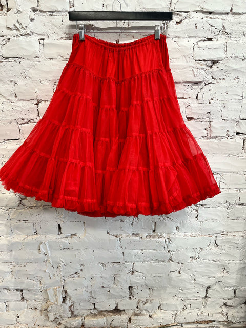 RED TULLE SKIRT