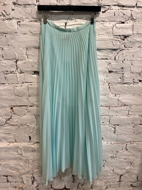 BLUE PLEATED MAXI SKIRT