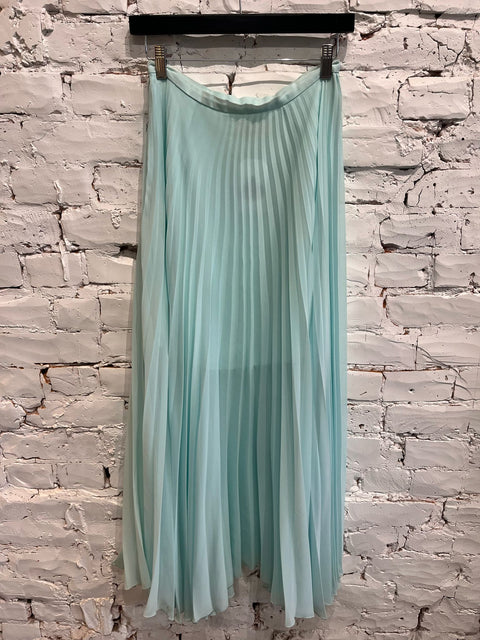 BLUE PLEATED MAXI SKIRT